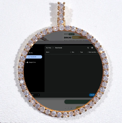 LARGE 3D CIRCLE CUSTOM PICTURE PENDANT