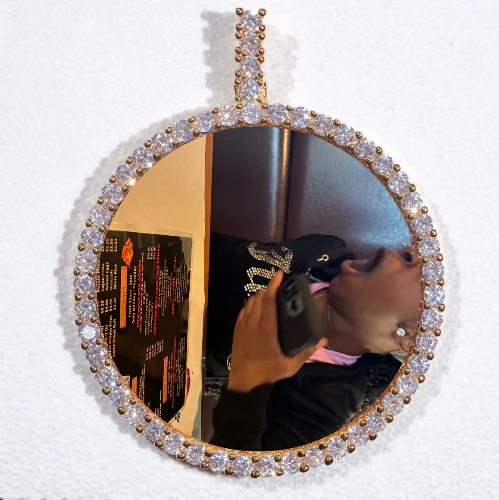 LARGE 3D CIRCLE CUSTOM PICTURE PENDANT