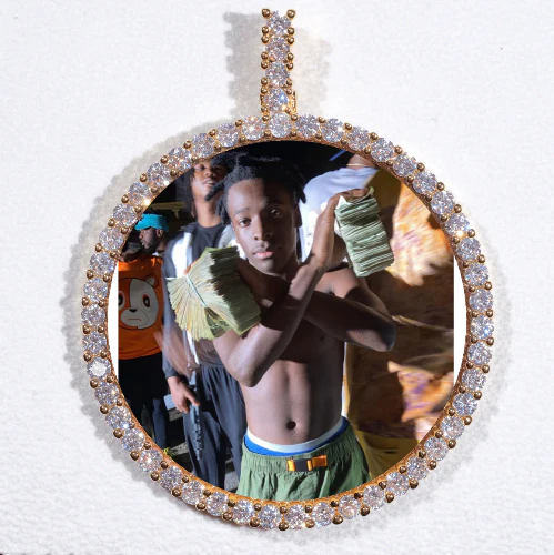 LARGE 3D CIRCLE CUSTOM PICTURE PENDANT