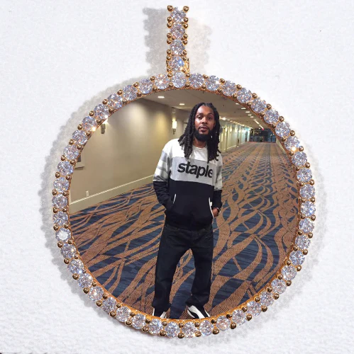 LARGE 3D CIRCLE CUSTOM PICTURE PENDANT