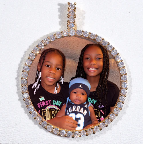 LARGE 3D CIRCLE CUSTOM PICTURE PENDANT