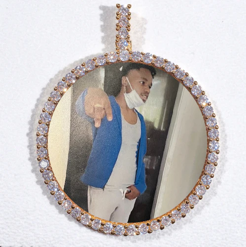 LARGE 3D CIRCLE CUSTOM PICTURE PENDANT