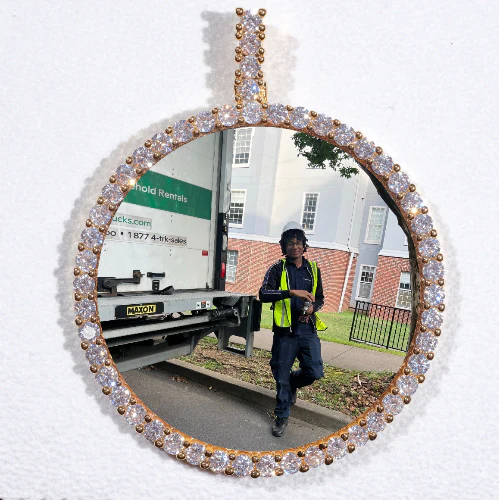 LARGE 3D CIRCLE CUSTOM PICTURE PENDANT