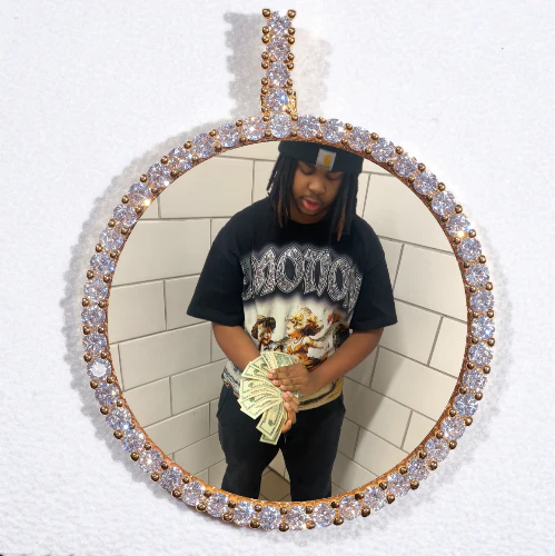 LARGE 3D CIRCLE CUSTOM PICTURE PENDANT