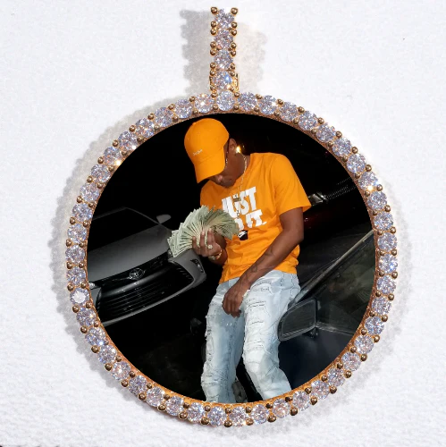 LARGE 3D CIRCLE CUSTOM PICTURE PENDANT