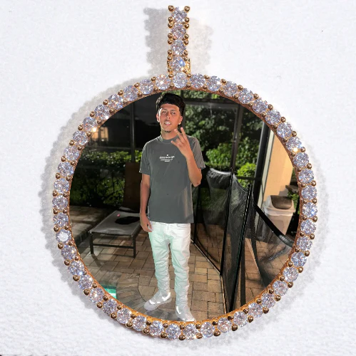 LARGE 3D CIRCLE CUSTOM PICTURE PENDANT