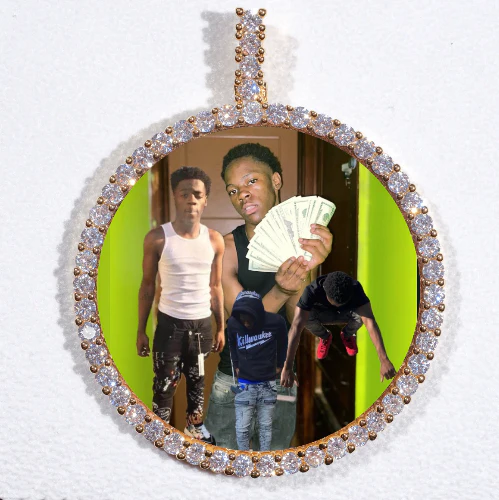 LARGE 3D CIRCLE CUSTOM PICTURE PENDANT