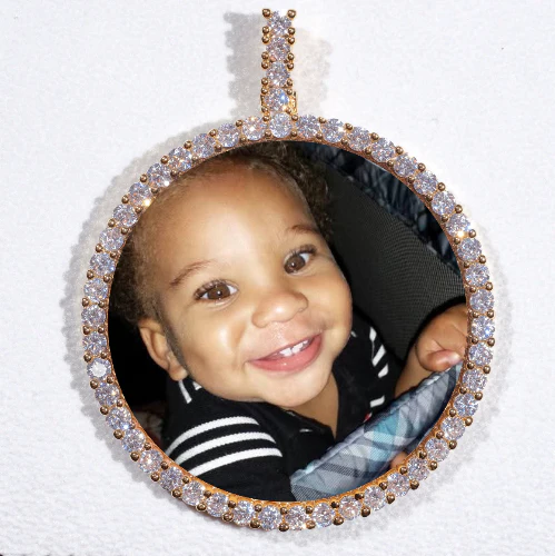 LARGE 3D CIRCLE CUSTOM PICTURE PENDANT