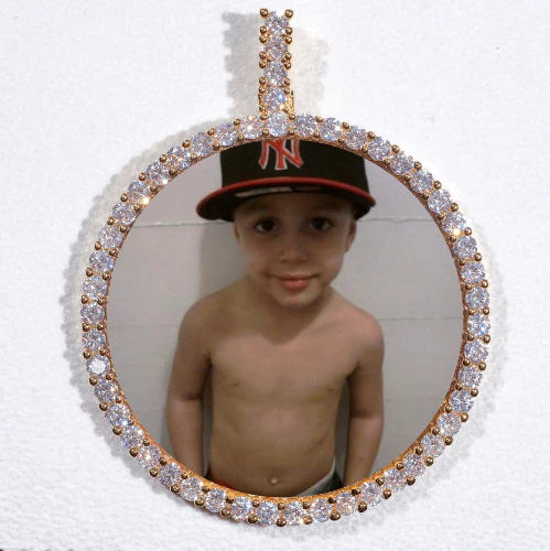 LARGE 3D CIRCLE CUSTOM PICTURE PENDANT