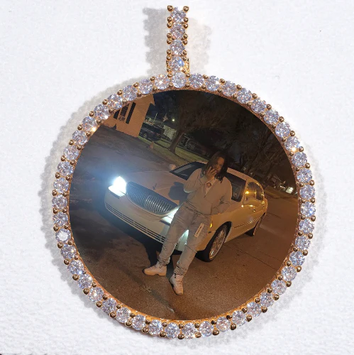 LARGE 3D CIRCLE CUSTOM PICTURE PENDANT
