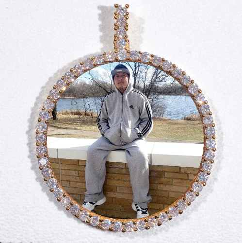 LARGE 3D CIRCLE CUSTOM PICTURE PENDANT