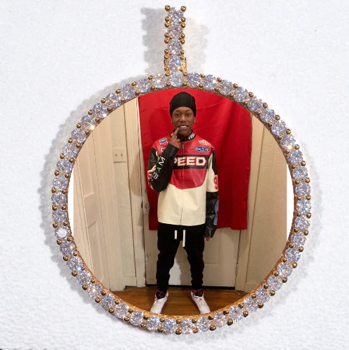 LARGE 3D CIRCLE CUSTOM PICTURE PENDANT