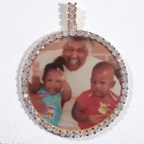 LARGE 3D CIRCLE CUSTOM PICTURE PENDANT