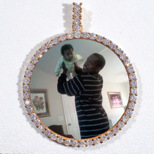 LARGE 3D CIRCLE CUSTOM PICTURE PENDANT