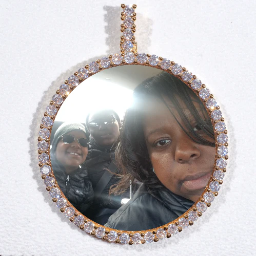 LARGE 3D CIRCLE CUSTOM PICTURE PENDANT