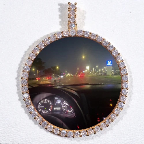 LARGE 3D CIRCLE CUSTOM PICTURE PENDANT