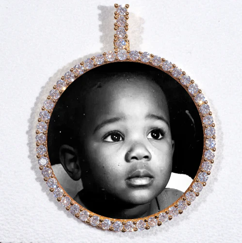 LARGE 3D CIRCLE CUSTOM PICTURE PENDANT
