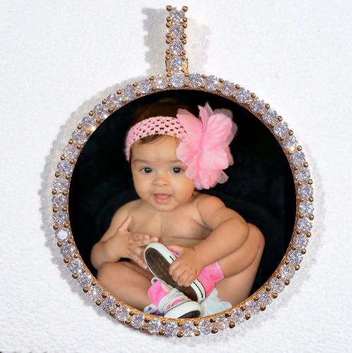 LARGE 3D CIRCLE CUSTOM PICTURE PENDANT