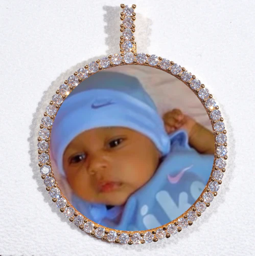 LARGE 3D CIRCLE CUSTOM PICTURE PENDANT
