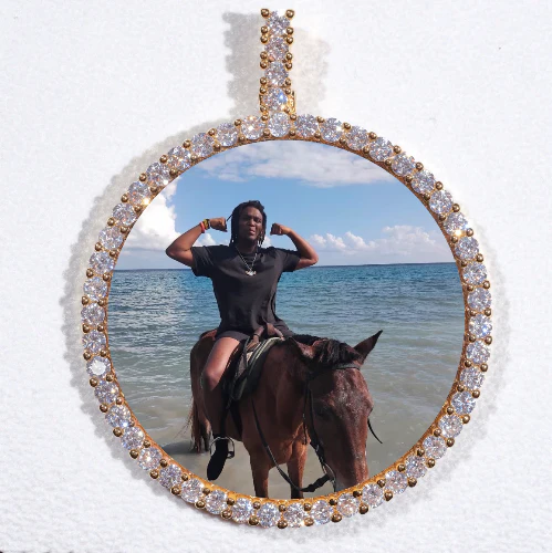 LARGE 3D CIRCLE CUSTOM PICTURE PENDANT