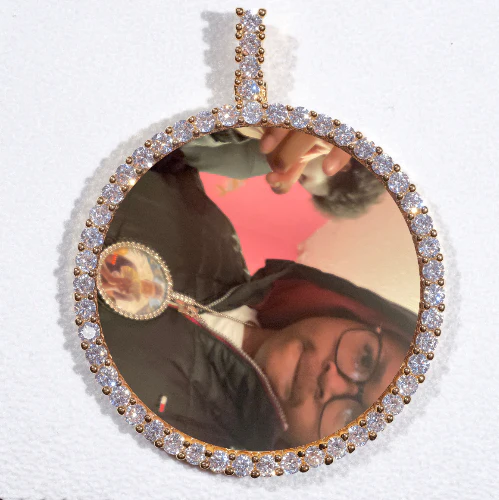 LARGE 3D CIRCLE CUSTOM PICTURE PENDANT