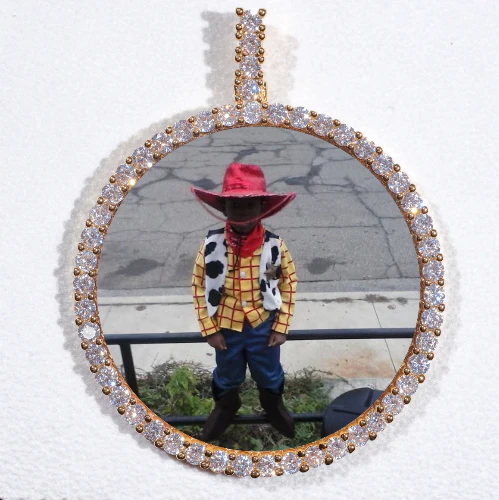 LARGE 3D CIRCLE CUSTOM PICTURE PENDANT