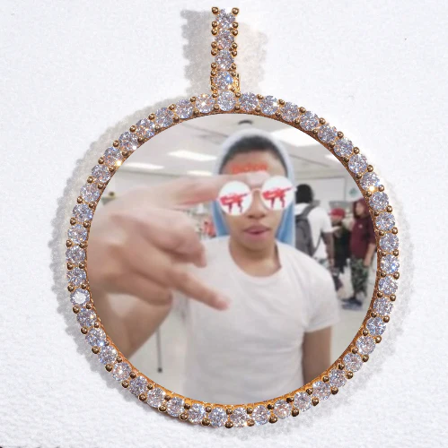 LARGE 3D CIRCLE CUSTOM PICTURE PENDANT