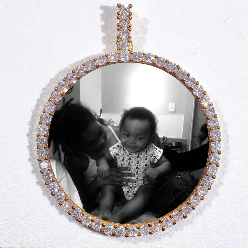 LARGE 3D CIRCLE CUSTOM PICTURE PENDANT