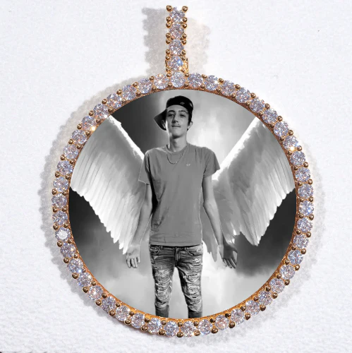 LARGE 3D CIRCLE CUSTOM PICTURE PENDANT