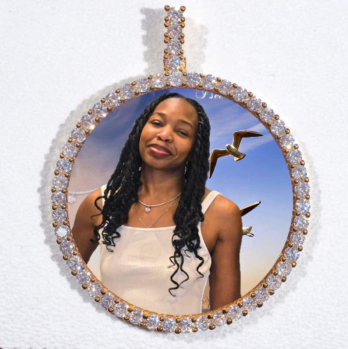 LARGE 3D CIRCLE CUSTOM PICTURE PENDANT