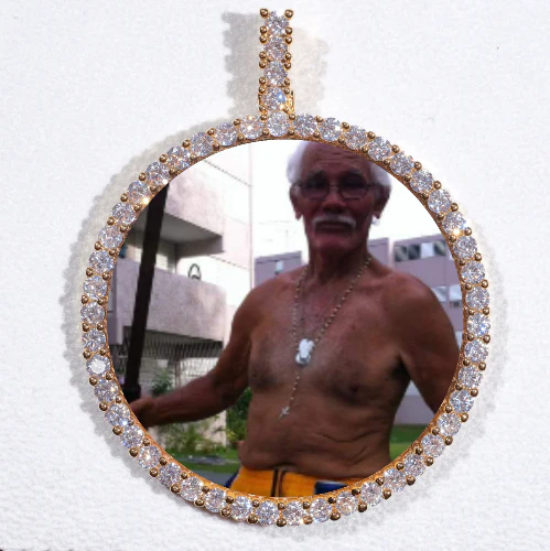 LARGE 3D CIRCLE CUSTOM PICTURE PENDANT