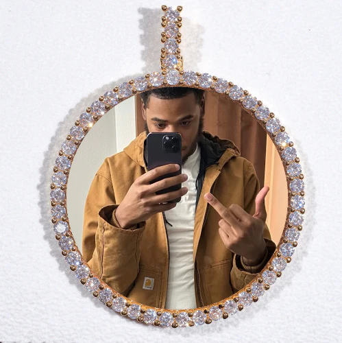 LARGE 3D CIRCLE CUSTOM PICTURE PENDANT