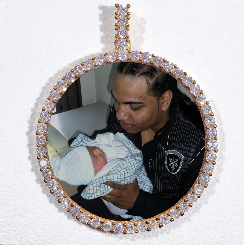 LARGE 3D CIRCLE CUSTOM PICTURE PENDANT