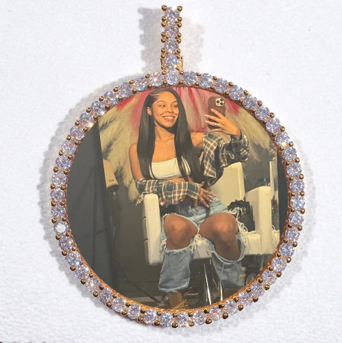LARGE 3D CIRCLE CUSTOM PICTURE PENDANT