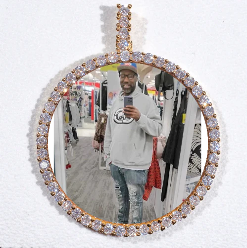 LARGE 3D CIRCLE CUSTOM PICTURE PENDANT