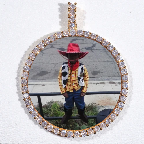 LARGE 3D CIRCLE CUSTOM PICTURE PENDANT