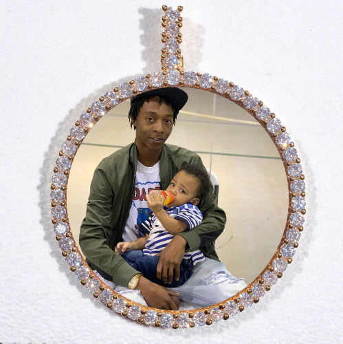 LARGE 3D CIRCLE CUSTOM PICTURE PENDANT