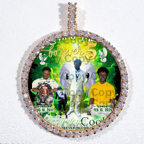 LARGE 3D CIRCLE CUSTOM PICTURE PENDANT