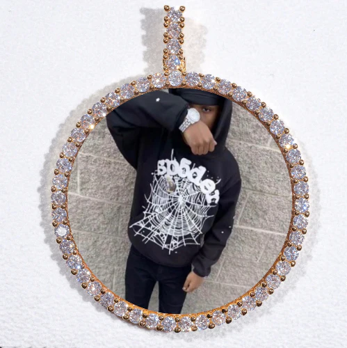 LARGE 3D CIRCLE CUSTOM PICTURE PENDANT