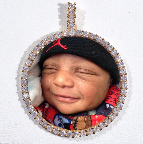 LARGE 3D CIRCLE CUSTOM PICTURE PENDANT