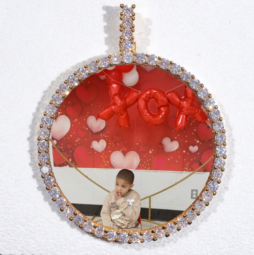 LARGE 3D CIRCLE CUSTOM PICTURE PENDANT