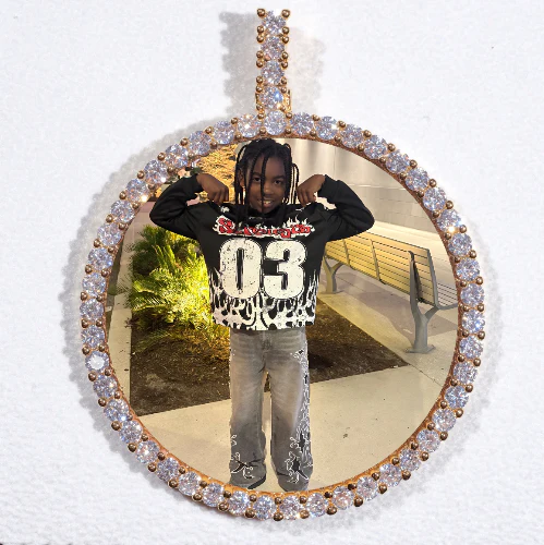 LARGE 3D CIRCLE CUSTOM PICTURE PENDANT