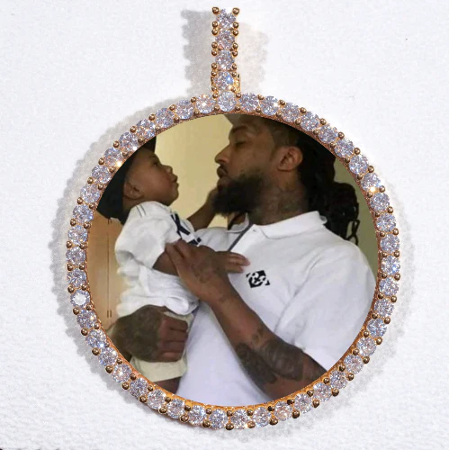 LARGE 3D CIRCLE CUSTOM PICTURE PENDANT