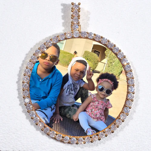 LARGE 3D CIRCLE CUSTOM PICTURE PENDANT
