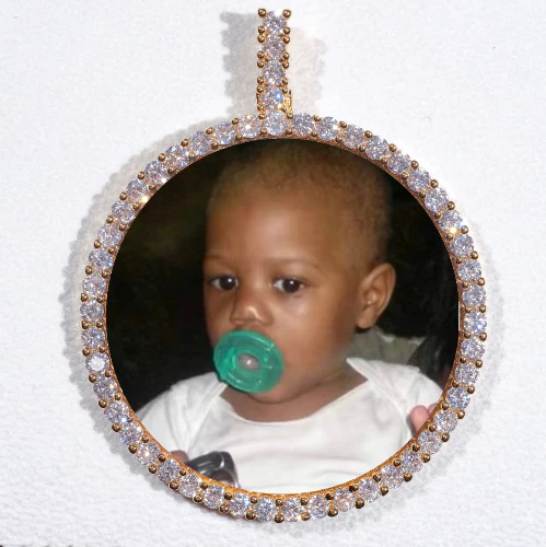 LARGE 3D CIRCLE CUSTOM PICTURE PENDANT