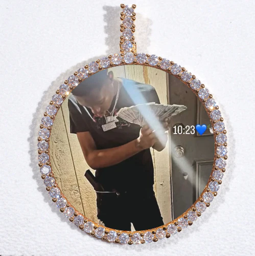 LARGE 3D CIRCLE CUSTOM PICTURE PENDANT