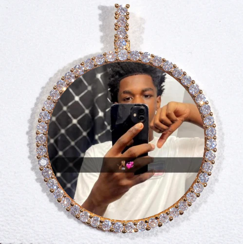 LARGE 3D CIRCLE CUSTOM PICTURE PENDANT