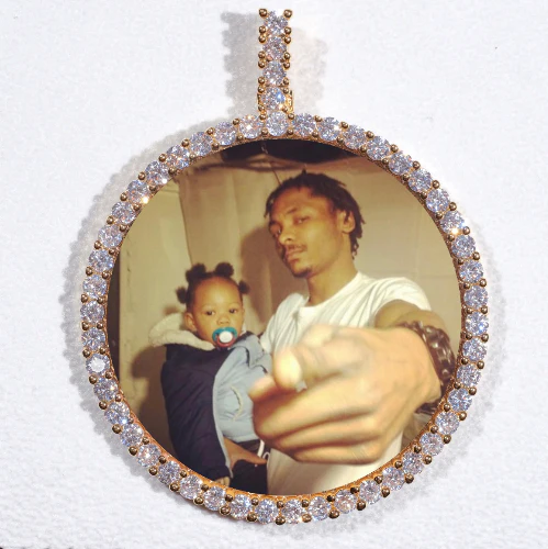 LARGE 3D CIRCLE CUSTOM PICTURE PENDANT