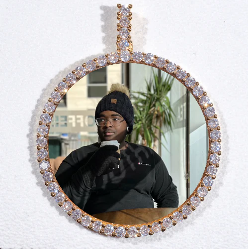 LARGE 3D CIRCLE CUSTOM PICTURE PENDANT