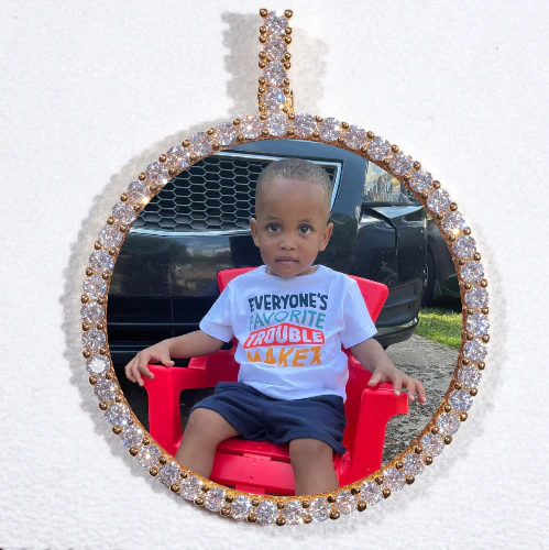 LARGE 3D CIRCLE CUSTOM PICTURE PENDANT